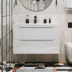 Vivon Тумба под раковину Shelly 90 подвесная белая – фотография-2